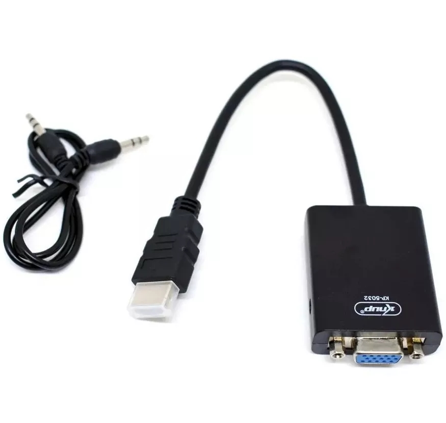 Adaptador Conversor Hdmi Para Vga Udio Knup Mister